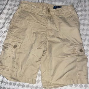 Polo Ralph Lauren Boys Youth size 14 Tan Khaki Cargo Shorts  Pockets